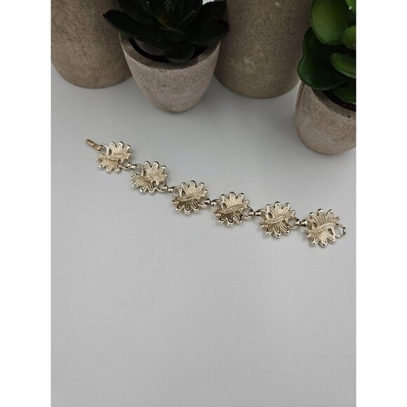 Vintage‎ Sarah Coventry Light Gold Tone Clear Rhinestone 7" Panel Bracelet - Picture 3 of 6